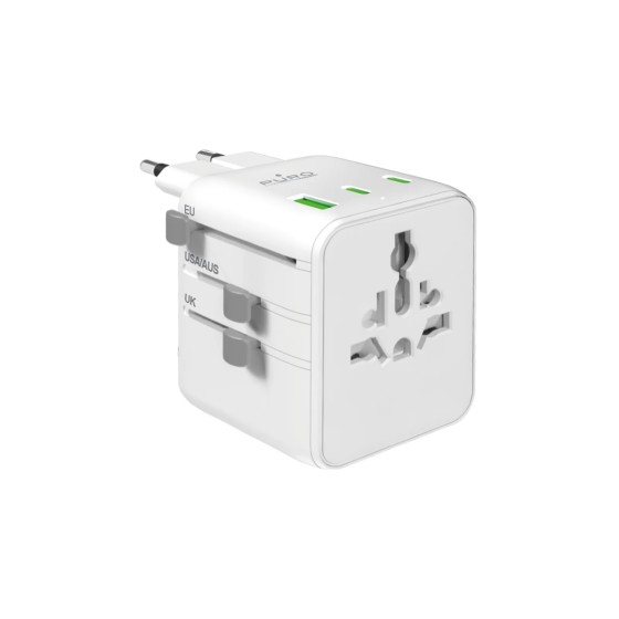 Adattatore universale con spine internazionali e porte USB, 2500W